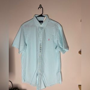 Ralph Lauren: Teal Short Sleeve Button-Down size X-LARGE